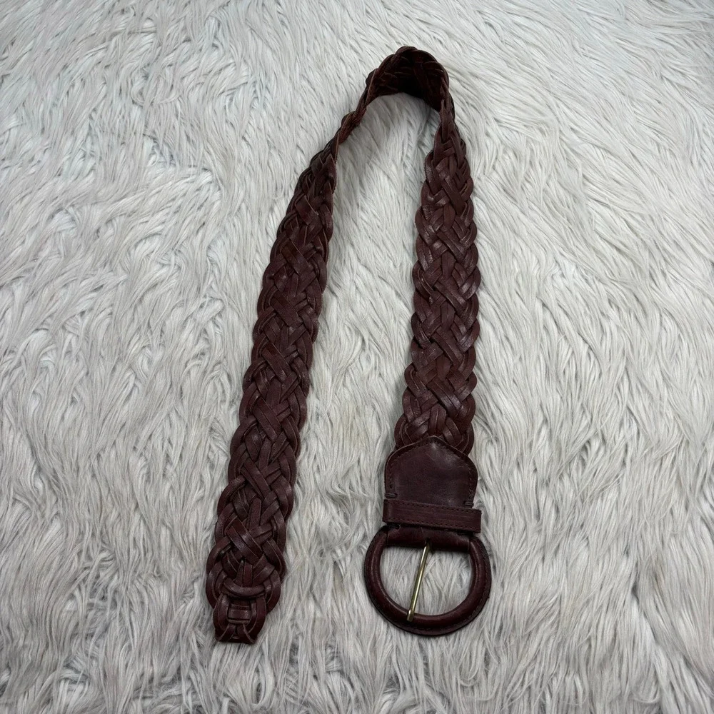 Vintage Y2K Abercrombie & Fitch XS S Brown Chunky Woven Belt Boho Western Preppy